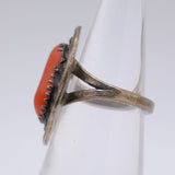 Vintage Sterling Coral Roper Ring 4