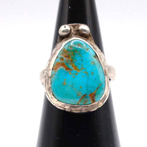Vintage Sterling Turquoise Ring 6.25
