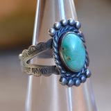 Vintage Sterling Turquoise Fred Harvey Era Ring 4.25