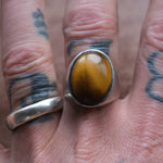 Vintage Sterling Tigers Eye Cabochon Ring 10