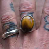 Vintage Sterling Tigers Eye Cabochon Ring 10