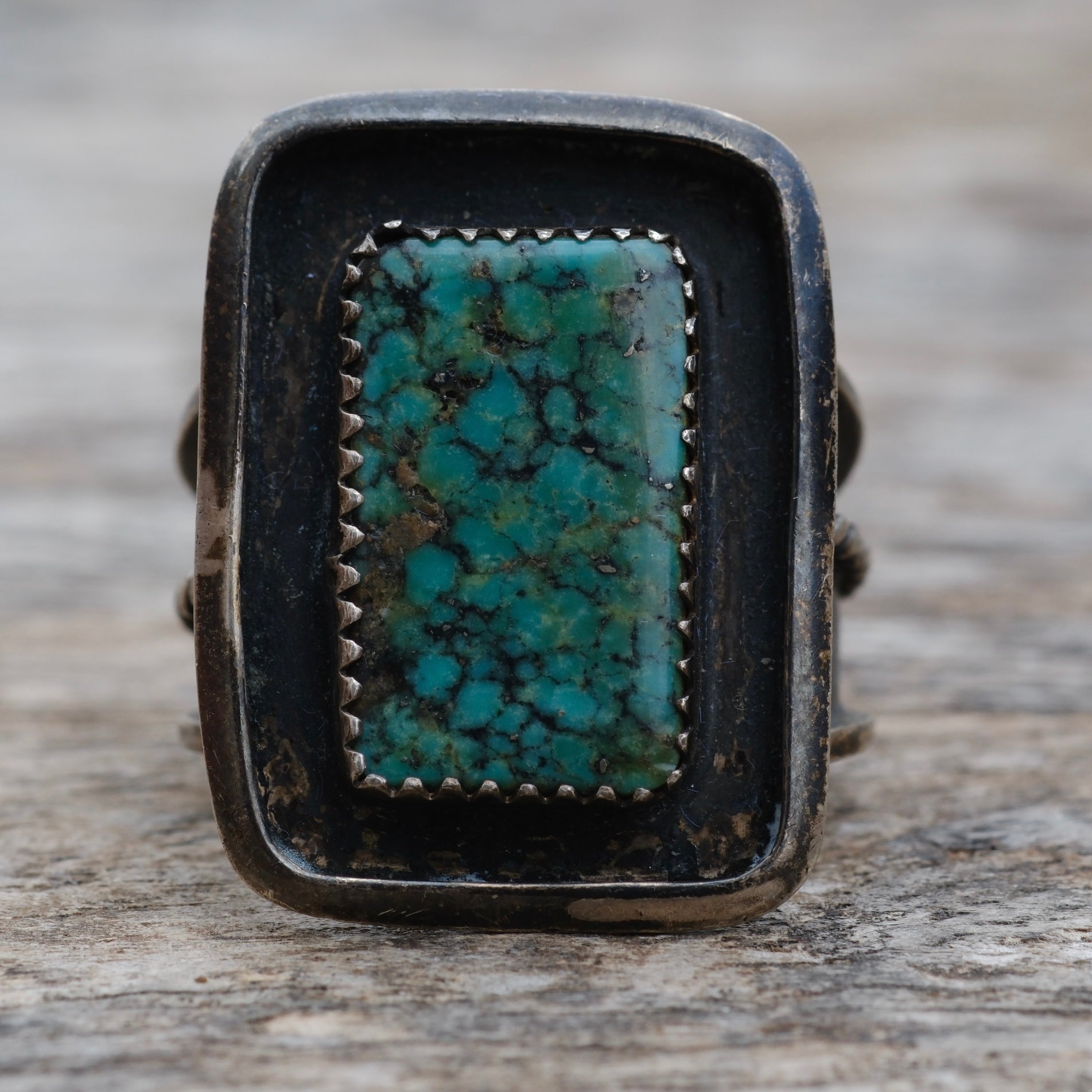 Vintage Sterling Turquoise Ring 10.5