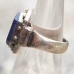 Vintage Sterling Lapis Signet Ring 7
