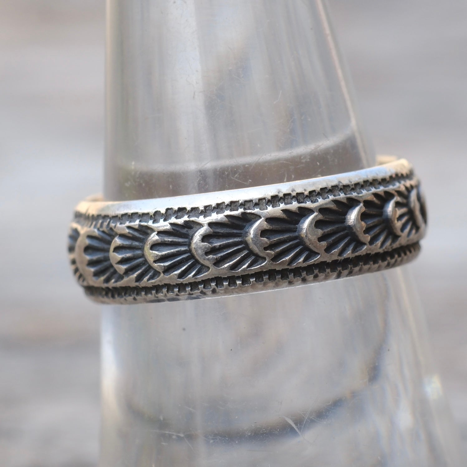 Vintage Sterling Stamped Band Ring 7