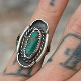 Vintage Sterling Turquoise Ring 5.25