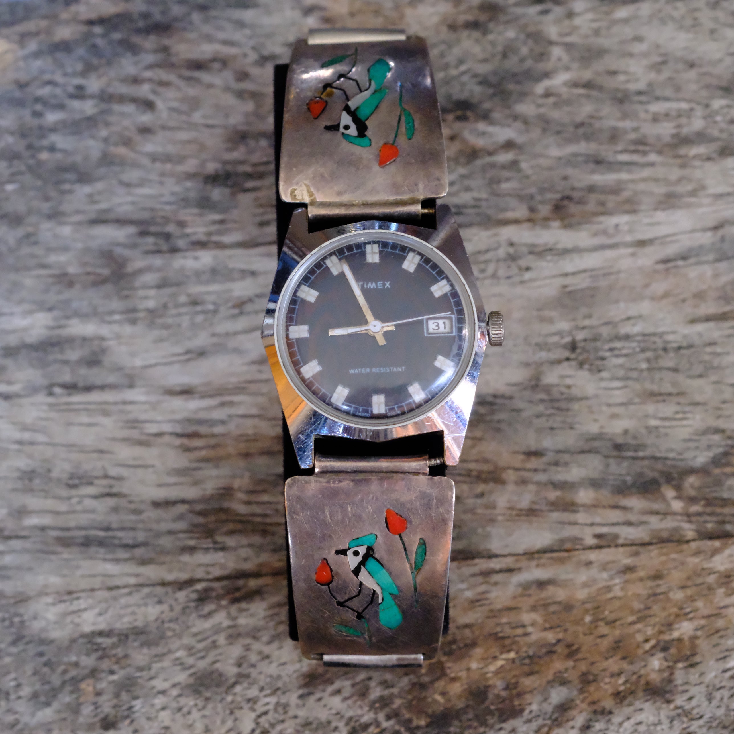 Vintage Sterling Inlay Blue Jay Watch
