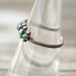 Vintage Sterling Turquoise Inlay Band 7.5