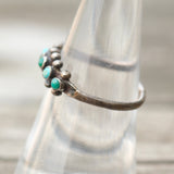 Vintage Sterling Turquoise Inlay Band 7.5