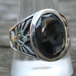 Vintage Sterling Hematite Thunderbird Ring 12