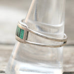 Vintage Sterling Multistone Inlay Band 10.5
