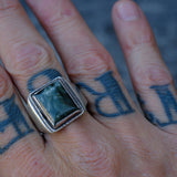Vintage Sterling Agate Ring  11