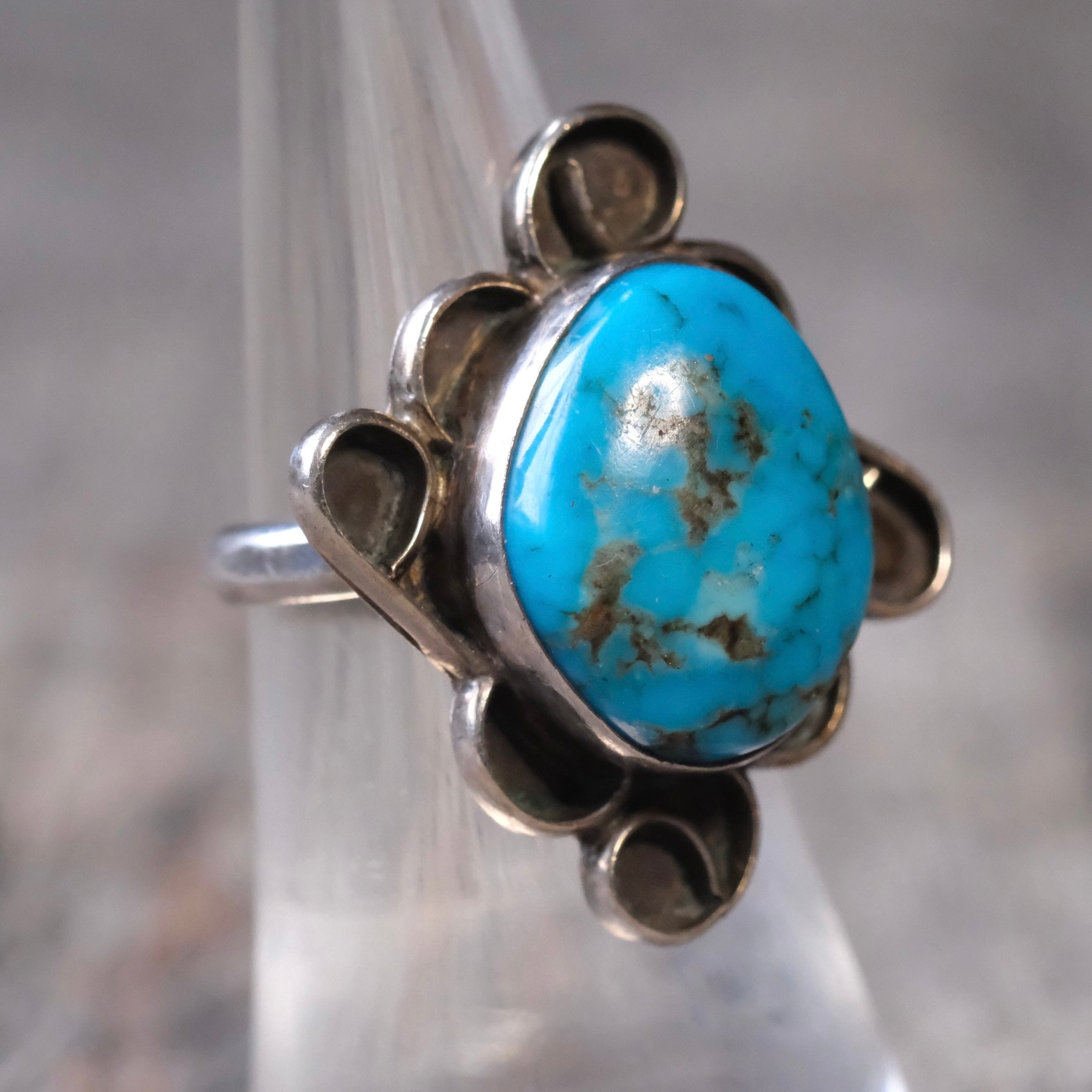 Vintage Sterling Turquoise Ring 6.25