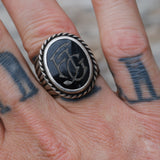 Vintage Sterling FJG Initial Ring 8.75