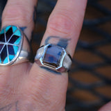 Vintage Sterling Agate Signet Ring 9.75