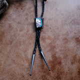 Vintage Sterling Zuni Inlay Bolo Tie