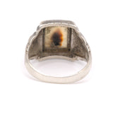 Vintage Sterling Agate Signet Ring 11.5