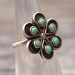Vintage Sterling Turquoise Cluster Ring 4.5