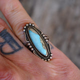 Vintage Sterling Turquoise Ring 6.75