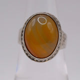 Vintage Sterling Agate Ring 5.25
