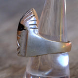 Vintage Sterling Onyx Pharaoh Ring 9.5