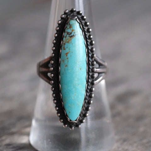 Vintage Sterling Turquoise Ring 8.5