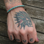 Vintage Sterling Turquoise Inlay Cuff