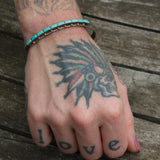 Vintage Sterling Turquoise Inlay Cuff