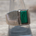 Vintage Sterling Malachite Ring 9