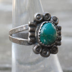 Vintage Sterling Turquoise Ring 6.75
