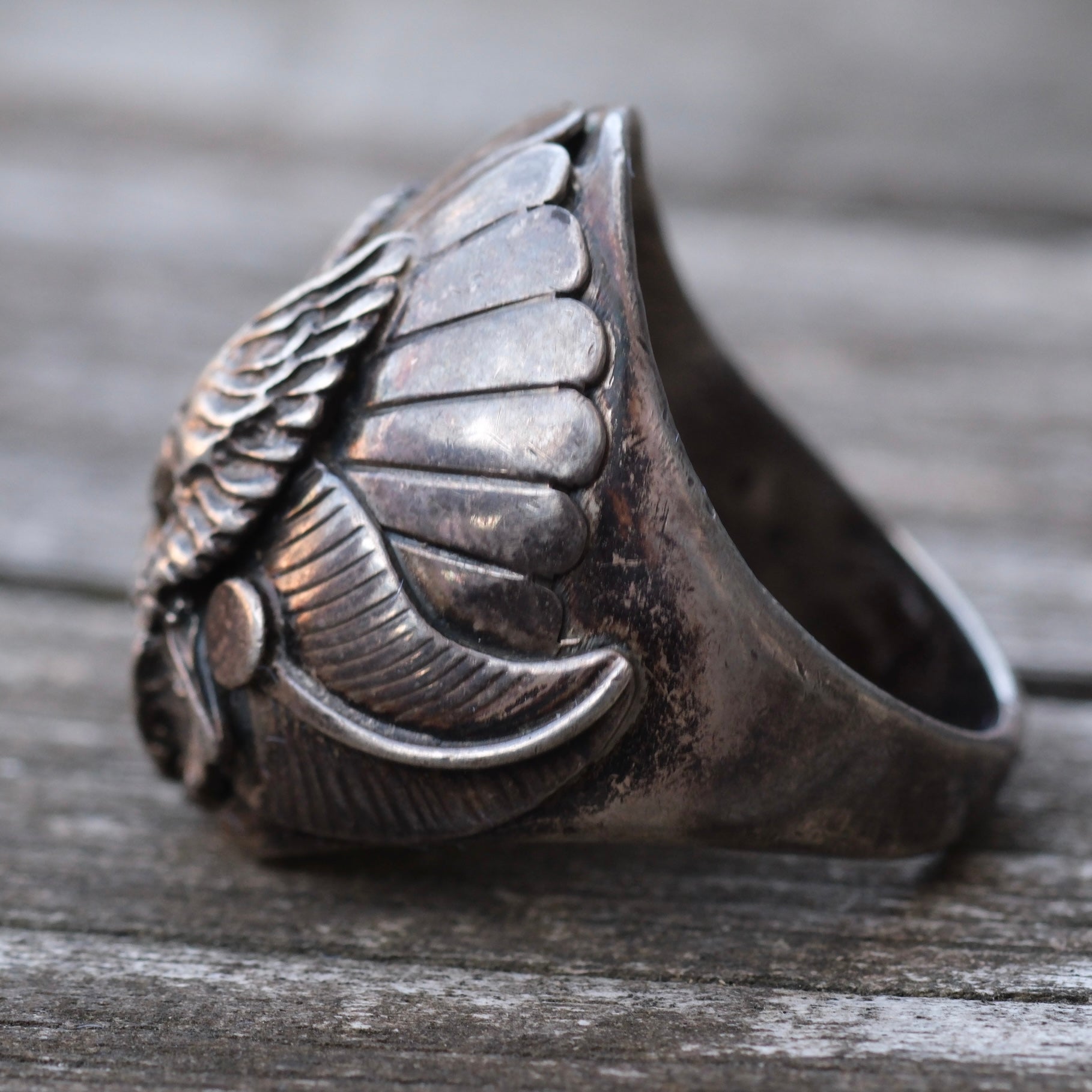 Vintage Sterling Eagle Ring 10.75