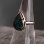 Vintage Sterling Turquoise Teardrop Ring 6.75