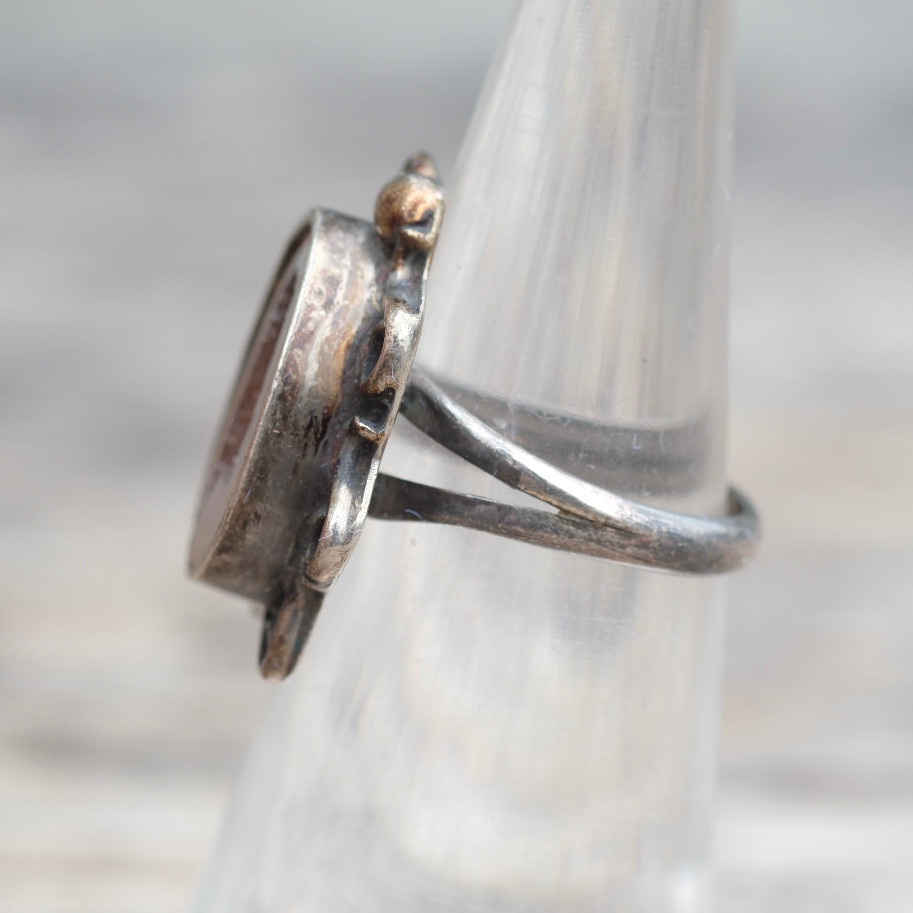 Vintage Sterling Geode Ring 5.25