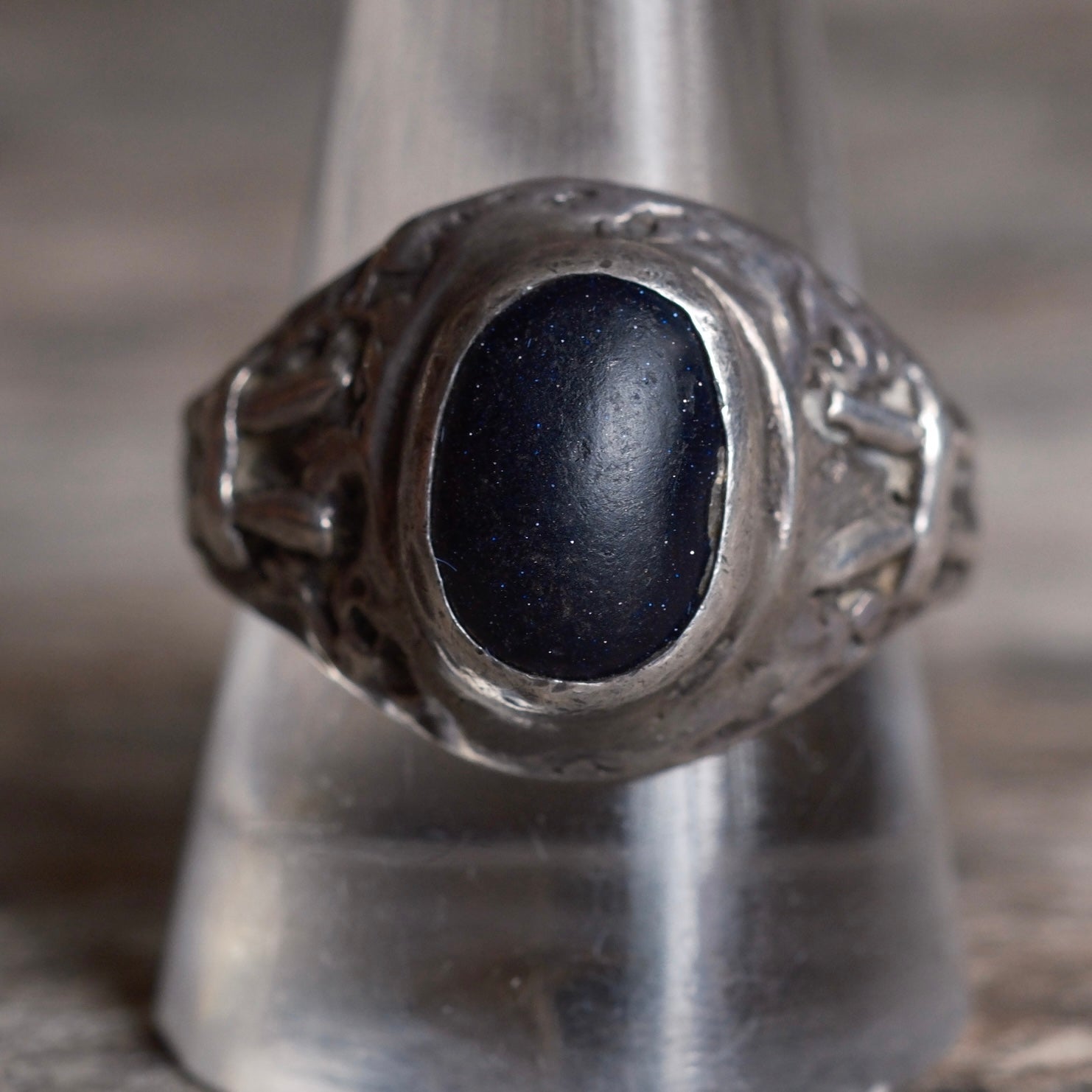 Vintage Sterling Goldstone Ring 11.25