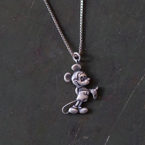 Vintage Sterling Mickey Necklace
