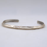 Vintage Sterling Stamped Triangle Cuff Bracelet 6.25"