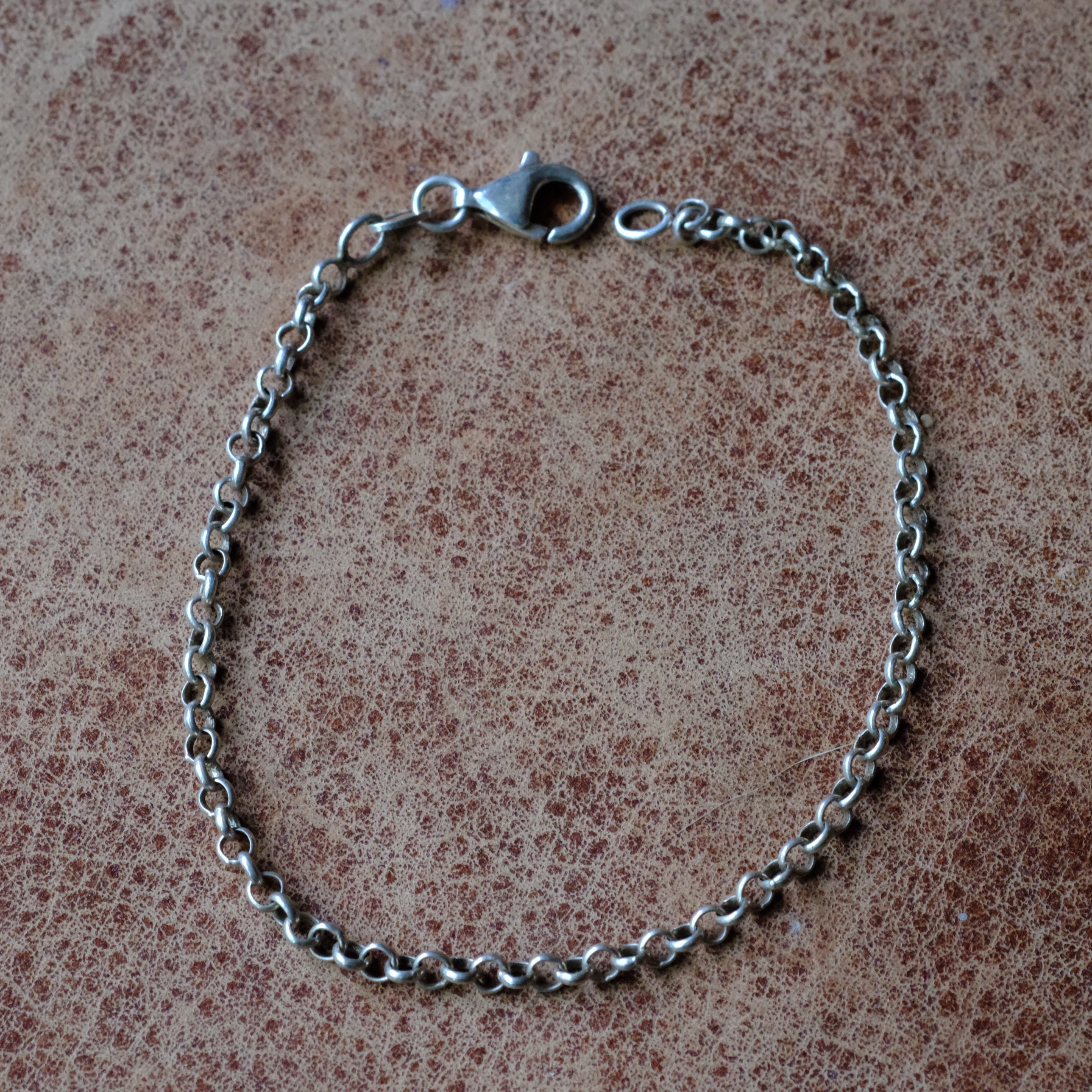 Vintage Sterling Silver Rolo Chain Bracelet