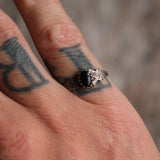 Vintage Sterling Onyx Band 6.25