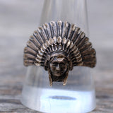 Vintage Sterling Big Chief Ring 11.5