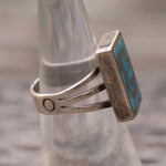 Vintage Sterling Turquoise G Initial Ring 6