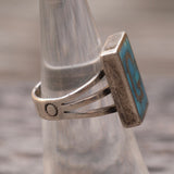 Vintage Sterling Turquoise G Initial Ring 6