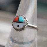 Vintage Sterling Zuni Sunface Ring 7.5