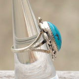 Vintage Sterling Turquoise Ring 7.5