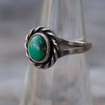 Vintage Sterling Turquoise Roper Ring 5.5