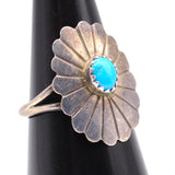Vintage Sterling Turquoise Concho Ring 6