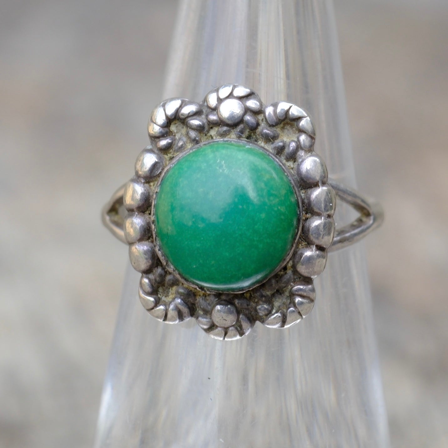 Vintage Sterling Turquoise Ring 4.75
