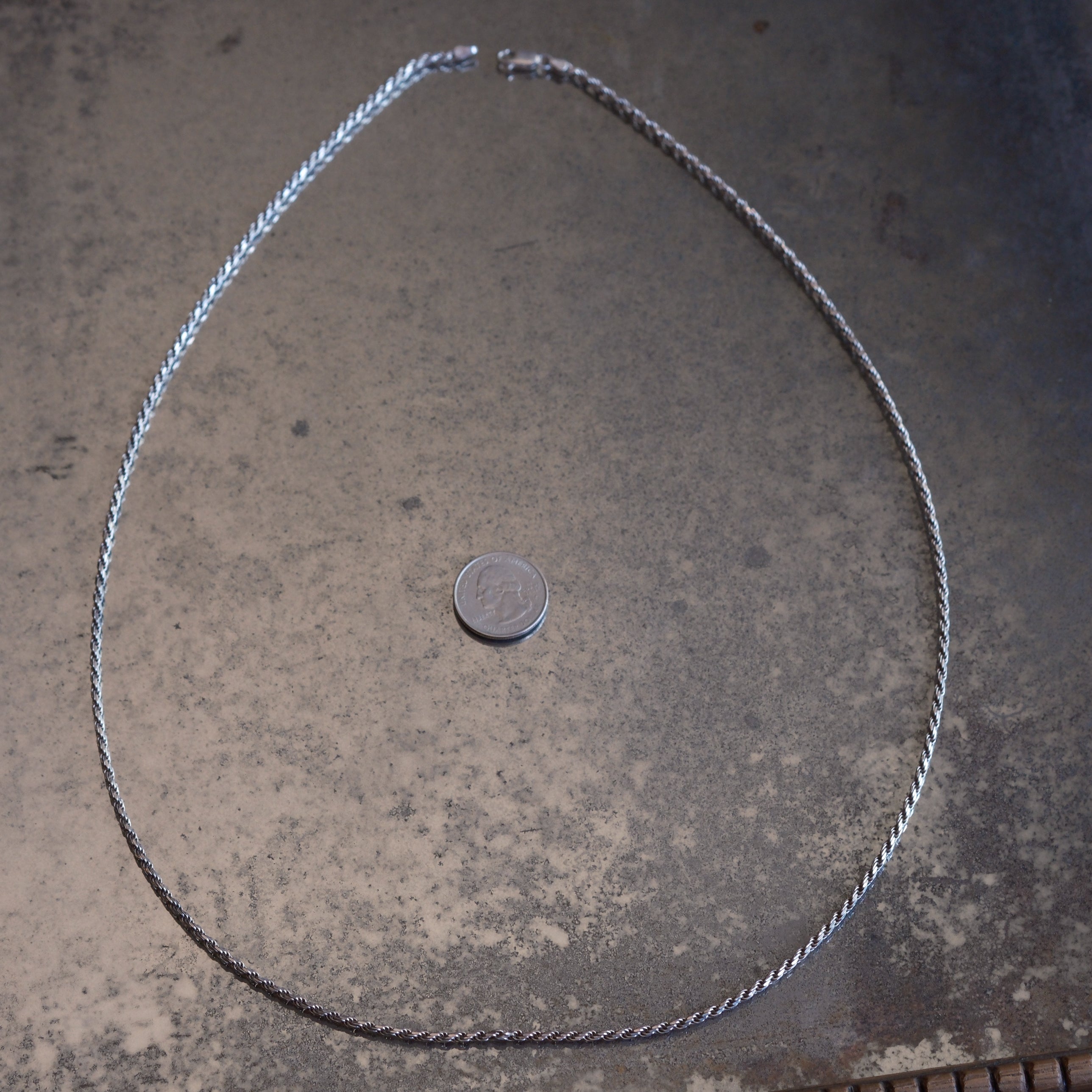 Vintage Sterling Silver Roper Chain Necklace 30"