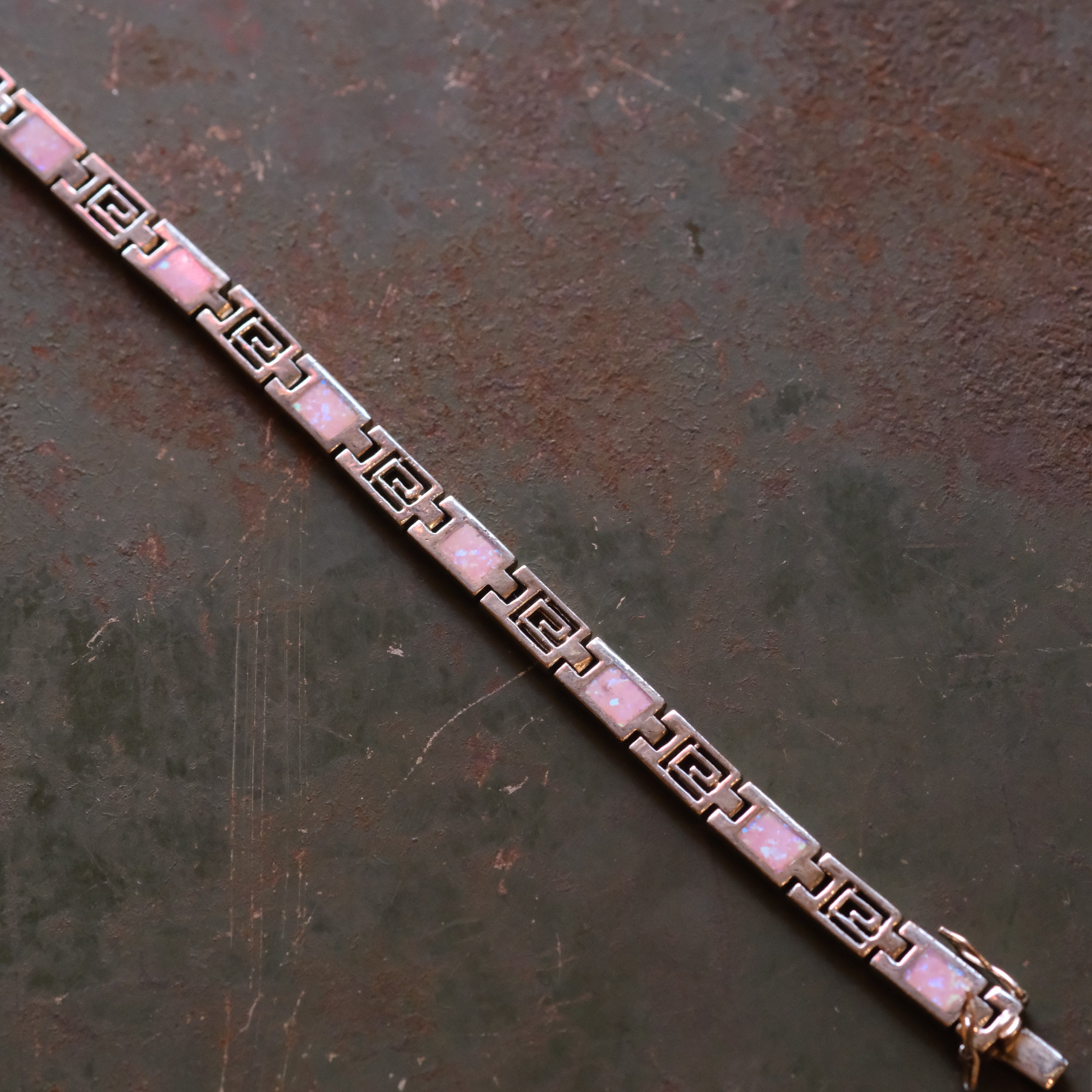 Vintage Sterling Opalite Inlay Bracelet