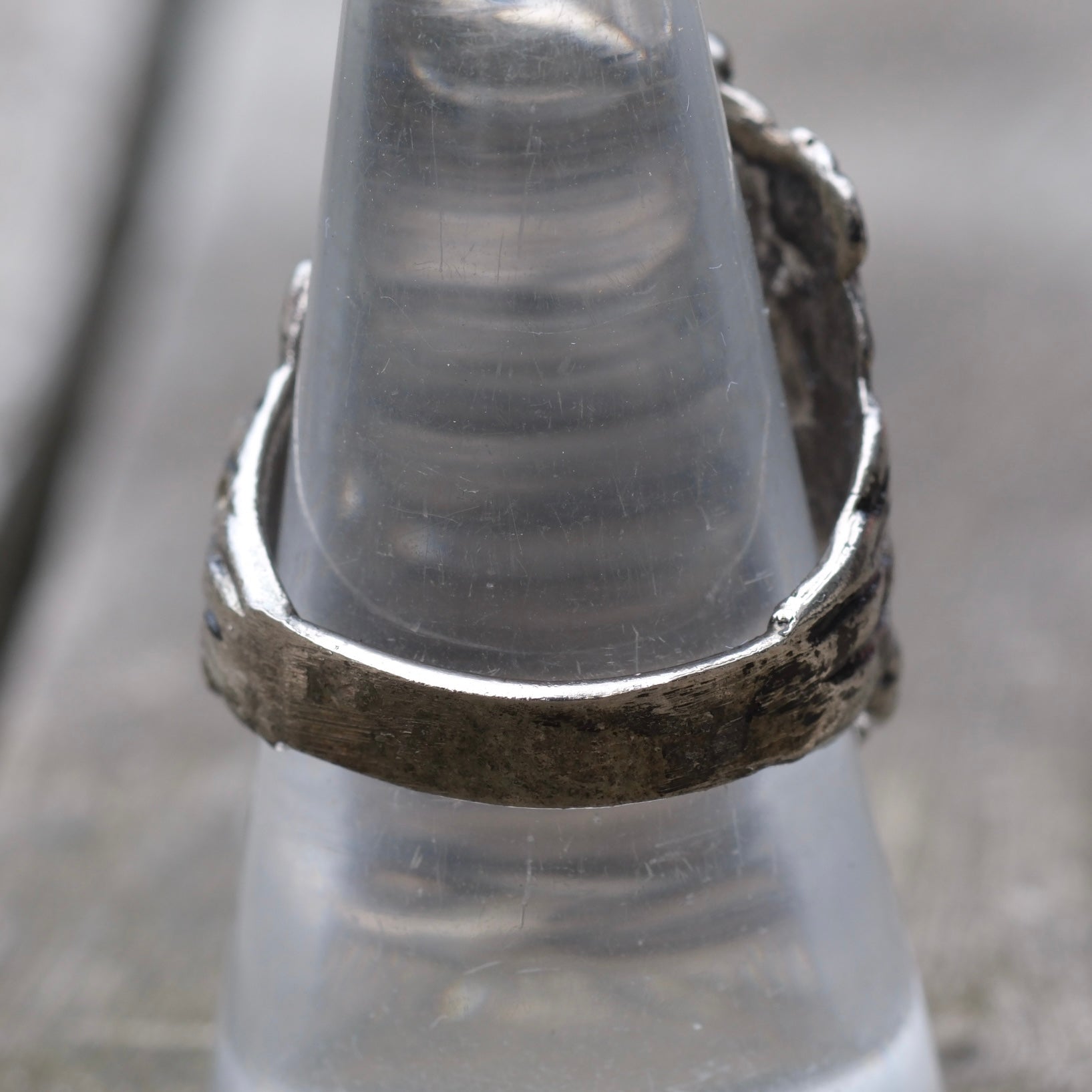 Vintage White Bronze Biker Ring 9