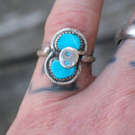 Vintage Sterling Effie Turquoise Snake Ring 7