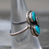 Vintage Sterling Effie Turquoise Snake Ring 6.5